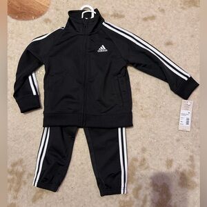 Adidas Black and White Kids Tracksuit jogger set toddler 24M BNWT retail $48